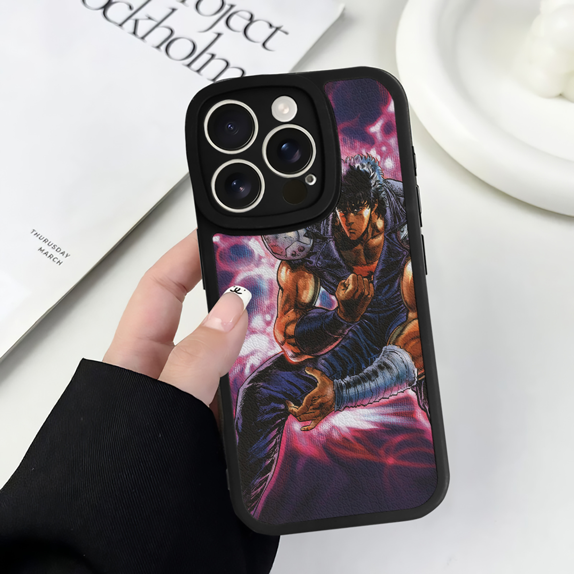 （画像用） 北斗の拳 Fist of the North Star 【iPhone 16シリーズ対応】シリコンスマホケース（レザー調） 材質：シリコン